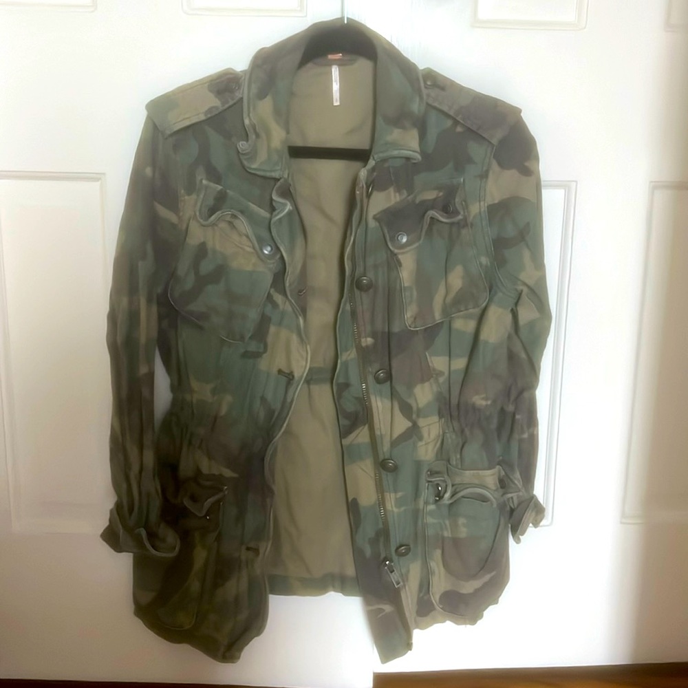 Free People camo utility jacket